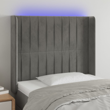 vidaXL világosszürke bársony LED-es fejtámla 93x16x118/128 cm ágy és ágykellék