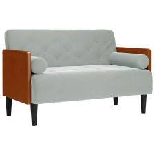vidaXL világosszürke bársony loveseat kanapé párnákkal 110 cm (4100601) bútor