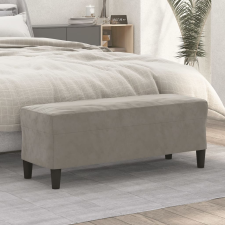 vidaXL világosszürke bársony pad 100 x 35 x 41 cm bútor