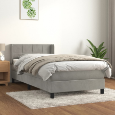 vidaXL világosszürke bársony rugós ágy matraccal 100 x 200 cm ágy és ágykellék