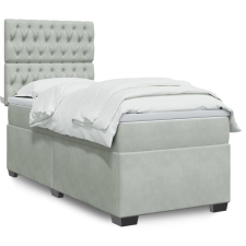 vidaXL világosszürke bársony rugós ágy matraccal 100 x 200 cm ágy és ágykellék