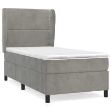 vidaXL világosszürke bársony rugós ágy matraccal 100 x 200 cm (3129135) ágy és ágykellék
