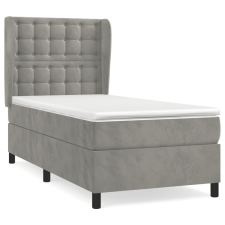 vidaXL világosszürke bársony rugós ágy matraccal 100 x 200 cm (3129435) ágy és ágykellék