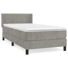 vidaXL világosszürke bársony rugós ágy matraccal 100 x 200 cm (3130883) ágy és ágykellék