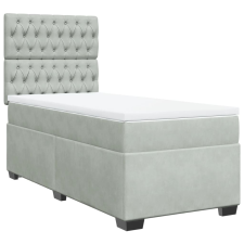 vidaXL világosszürke bársony rugós ágy matraccal 100 x 200 cm (3290840) ágy és ágykellék
