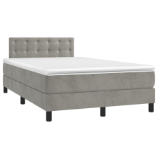 vidaXL világosszürke bársony rugós ágy matraccal 120 x 190 cm ágy és ágykellék