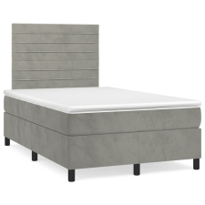 vidaXL világosszürke bársony rugós ágy matraccal 120 x 190 cm ágy és ágykellék