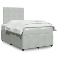 vidaXL világosszürke bársony rugós ágy matraccal 120 x 190 cm ágy és ágykellék