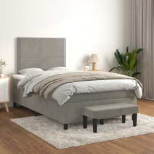 vidaXL világosszürke bársony rugós ágy matraccal 120 x 200 cm ágy és ágykellék