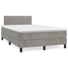 vidaXL világosszürke bársony rugós ágy matraccal 120 x 200 cm (3141413) ágy és ágykellék