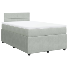 vidaXL világosszürke bársony rugós ágy matraccal 120 x 200 cm (3287710) ágy és ágykellék