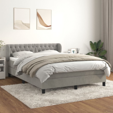 vidaXL világosszürke bársony rugós ágy matraccal 140x190 cm ágy és ágykellék
