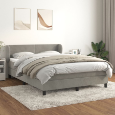 vidaXL világosszürke bársony rugós ágy matraccal 140x190 cm ágy és ágykellék