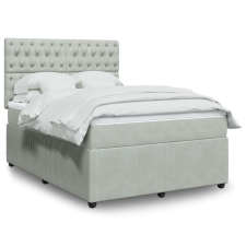 vidaXL világosszürke bársony rugós ágy matraccal 140x190 cm ágy és ágykellék