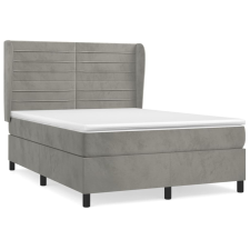 vidaXL világosszürke bársony rugós ágy matraccal 140x190 cm (3129267) ágy és ágykellék
