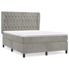 vidaXL világosszürke bársony rugós ágy matraccal 140x190 cm (3129387) ágy és ágykellék