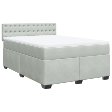 vidaXL világosszürke bársony rugós ágy matraccal 140x190 cm (3286318) ágy és ágykellék