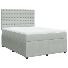 vidaXL világosszürke bársony rugós ágy matraccal 140x190 cm (3292346) ágy és ágykellék