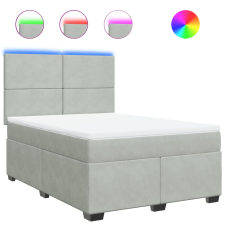 vidaXL világosszürke bársony rugós ágy matraccal 140x190 cm (3293200) ágy és ágykellék