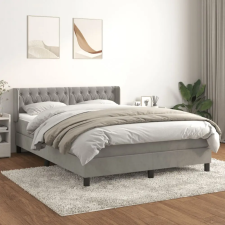 vidaXL világosszürke bársony rugós ágy matraccal 140x200 cm ágy és ágykellék