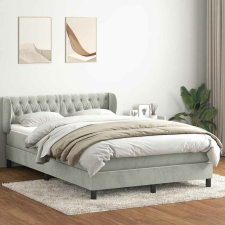 vidaXL világosszürke bársony rugós ágy matraccal 140x220 cm ágy és ágykellék