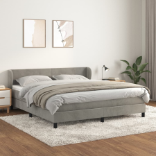 vidaXL világosszürke bársony rugós ágy matraccal 180x200 cm ágy és ágykellék