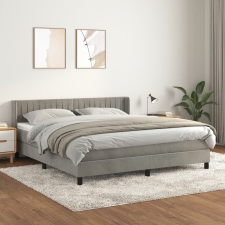 vidaXL világosszürke bársony rugós ágy matraccal 180x200 cm ágy és ágykellék