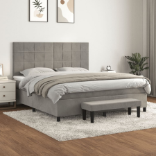 vidaXL világosszürke bársony rugós ágy matraccal 180x200 cm ágy és ágykellék