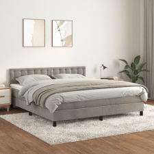 vidaXL világosszürke bársony rugós ágy matraccal 180x200 cm ágy és ágykellék