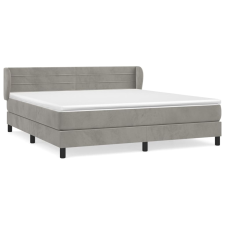 vidaXL világosszürke bársony rugós ágy matraccal 180x200 cm (3127565) ágy és ágykellék