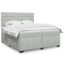 vidaXL világosszürke bársony rugós ágy matraccal 200x200 cm ágy és ágykellék