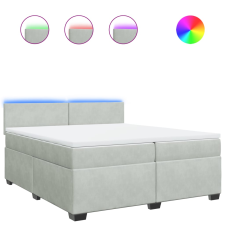 vidaXL világosszürke bársony rugós ágy matraccal 200x200 cm ágy és ágykellék