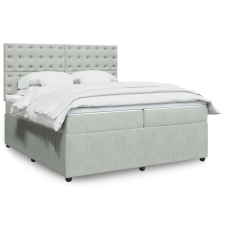 vidaXL világosszürke bársony rugós ágy matraccal 200x200 cm ágy és ágykellék