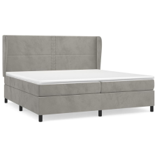 vidaXL világosszürke bársony rugós ágy matraccal 200x200 cm (3129171) ágy és ágykellék