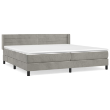 vidaXL világosszürke bársony rugós ágy matraccal 200x200 cm (3131039) ágy és ágykellék