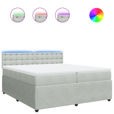 vidaXL világosszürke bársony rugós ágy matraccal 200x200 cm (3290142) ágy és ágykellék
