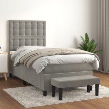 vidaXL világosszürke bársony rugós ágy matraccal 80 x 200 cm ágy és ágykellék