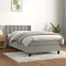 vidaXL világosszürke bársony rugós ágy matraccal 80 x 200 cm ágy és ágykellék