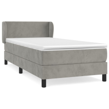 vidaXL világosszürke bársony rugós ágy matraccal 80 x 200 cm (3127337) ágy és ágykellék