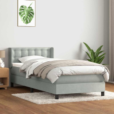 vidaXL világosszürke bársony rugós ágy matraccal 80x210 cm ágy és ágykellék