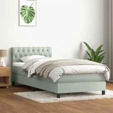 vidaXL világosszürke bársony rugós ágy matraccal 80x210 cm ágy és ágykellék