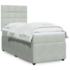 vidaXL világosszürke bársony rugós ágy matraccal 90 x 200 cm ágy és ágykellék