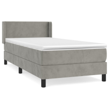vidaXL világosszürke bársony rugós ágy matraccal 90 x 200 cm (3130817) ágy és ágykellék