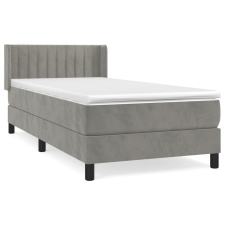 vidaXL világosszürke bársony rugós ágy matraccal 90 x 200 cm (3131057) ágy és ágykellék