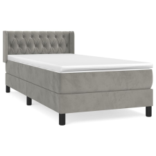 vidaXL világosszürke bársony rugós ágy matraccal 90 x 200 cm (3131117) ágy és ágykellék