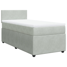 vidaXL világosszürke bársony rugós ágy matraccal 90 x 200 cm (3287632) ágy és ágykellék