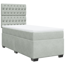 vidaXL világosszürke bársony rugós ágy matraccal 90 x 200 cm (3290816) ágy és ágykellék