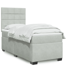 vidaXL világosszürke bársony rugós ágy matraccal 90x190 cm ágy és ágykellék