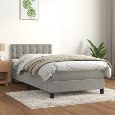 vidaXL világosszürke bársony rugós ágy matraccal 90x190 cm ágy és ágykellék