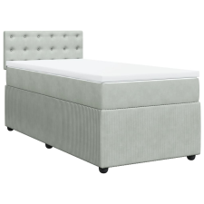 vidaXL világosszürke bársony rugós ágy matraccal 90x190 cm (3287614) ágy és ágykellék